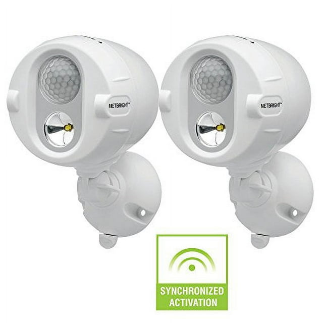 Mr Beams MBN342 Networked LED Wireless Motion Sensing Spotlight System with NetBright Technology, 200-Lumens, White, 2-Pack