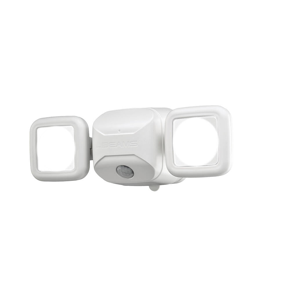 Mr Beams White Dual Head LED Battery Powered Motion Sensor Outdoor Security Light
