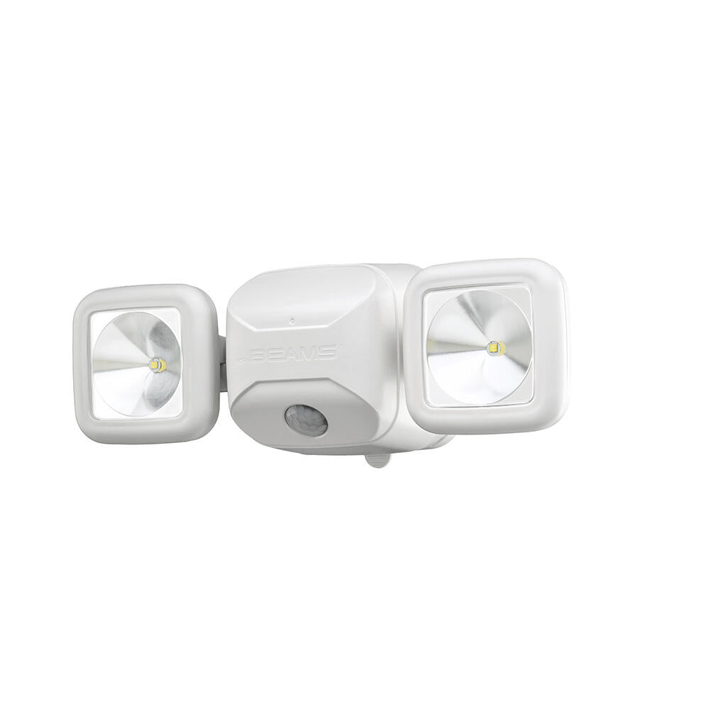 Mr Beams White Dual Head LED Battery Powered Motion Sensor Outdoor Security Light