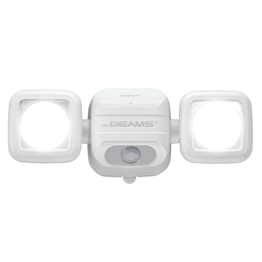 Mr Beams 120-Degree Battery-operated LED White 2-Head Motion-Activated Flood Light 500-Lumen, 1-Pack
