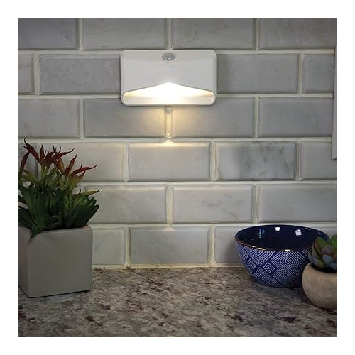 Mr Beams MB710 Motion Sensor LED Nightlight 4-Pack – Battery Powered, 15 Lumen, Wireless, White