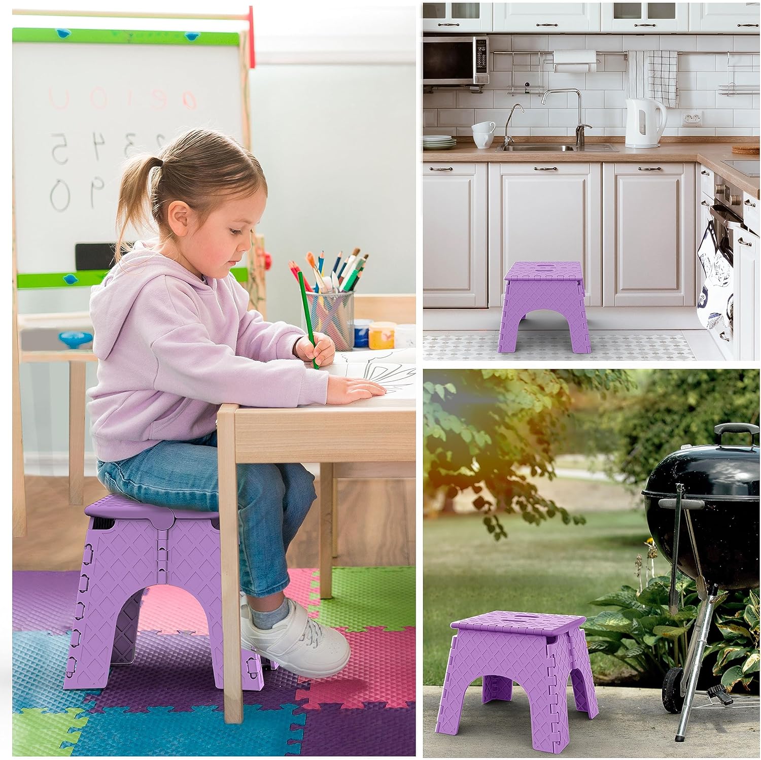 Mueller 11" Folding Step Stool – Lightweight, Non-Slip, 264lb Capacity