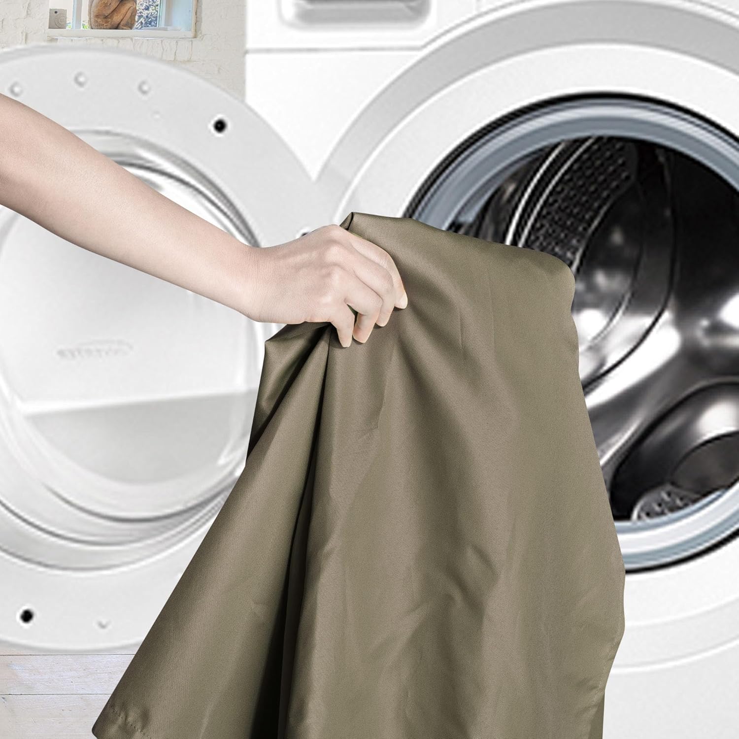 Yescom 54"x108" Outdoor Detachable Sticky Curtain Panel UV30+ Tab Top Drape Privacy for Deck, Coffee Liqueur, 54"W x 108"L (Pack of 1)