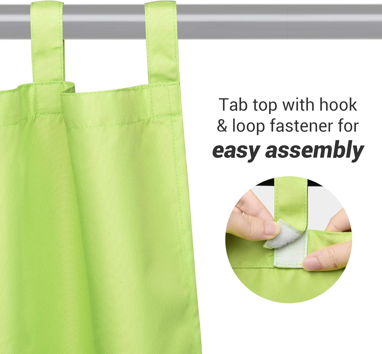 Yescom 54"x120" Outdoor Detachable Sticky Curtain Panel Tab Top Drape Privacy, Green Glow, 54"W x 120"L (Pack of 1)