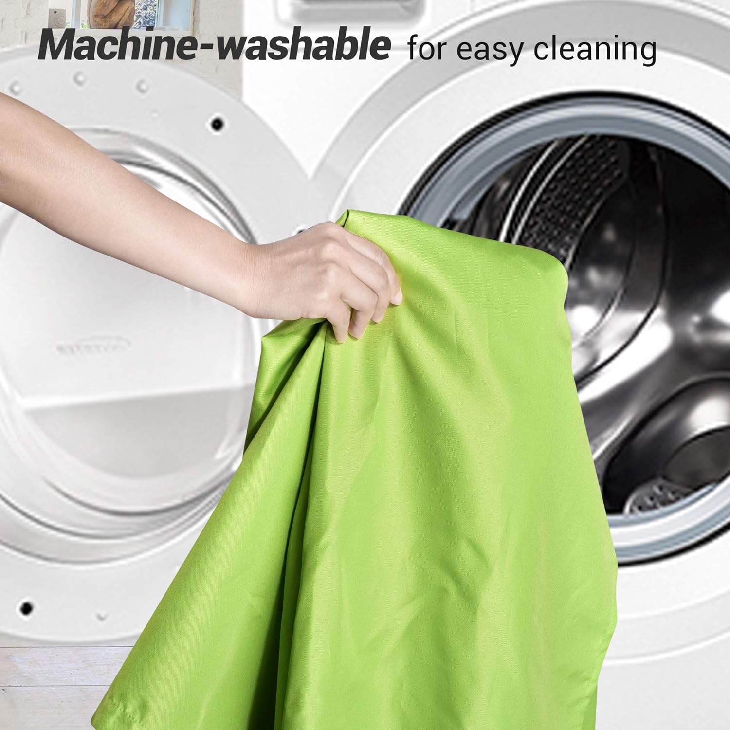 Yescom 54"x120" Outdoor Detachable Sticky Curtain Panel Tab Top Drape Privacy, Green Glow, 54"W x 120"L (Pack of 1)