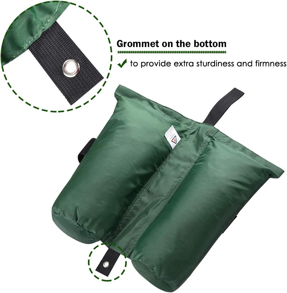 Yescom Weight Sand Bag Oxford + PU Coating with Grommet for Outdoor Pop Up Canopy Tent Gazebo Green (Pack of 4)