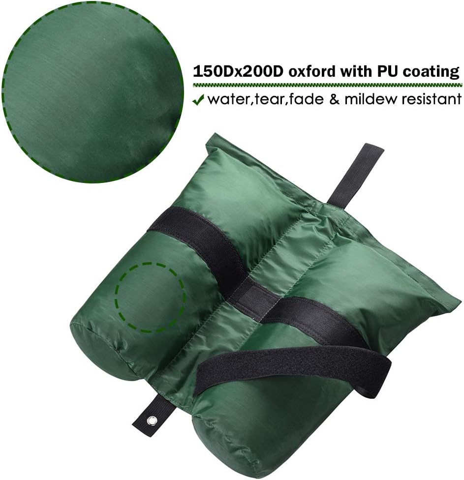 Yescom Weight Sand Bag Oxford + PU Coating with Grommet for Outdoor Pop Up Canopy Tent Gazebo Green (Pack of 4)