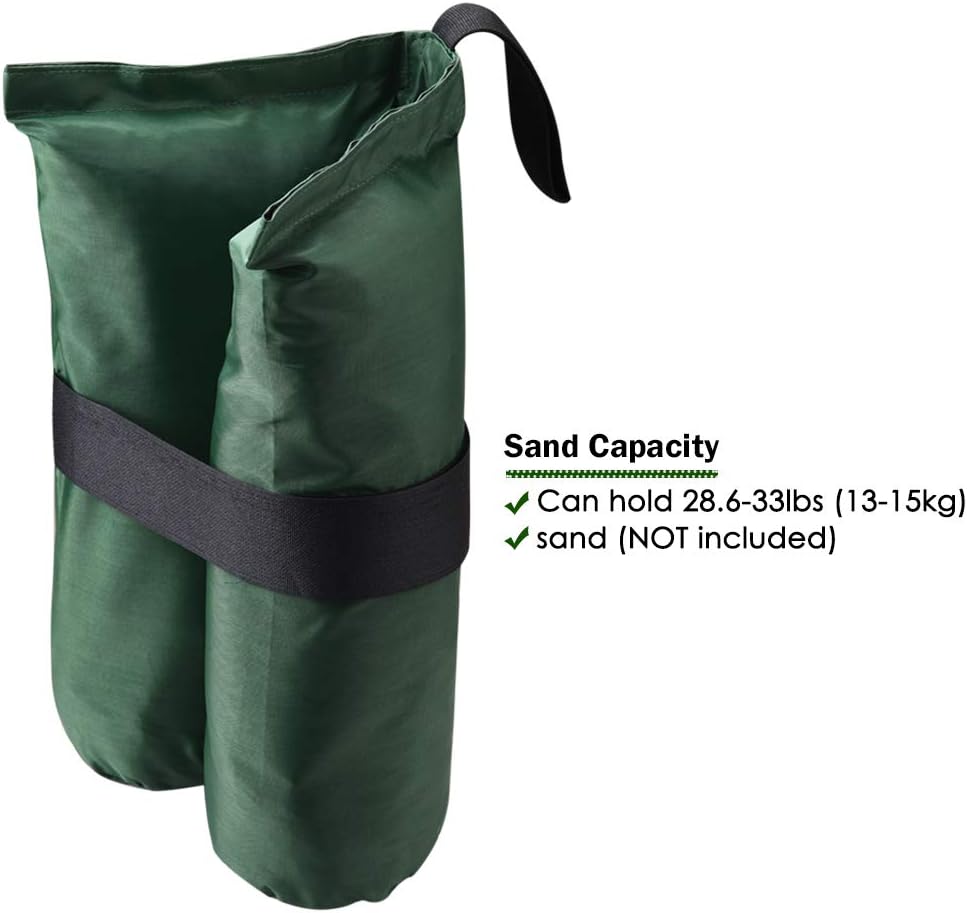 Yescom Weight Sand Bag Oxford + PU Coating with Grommet for Outdoor Pop Up Canopy Tent Gazebo Green (Pack of 4)