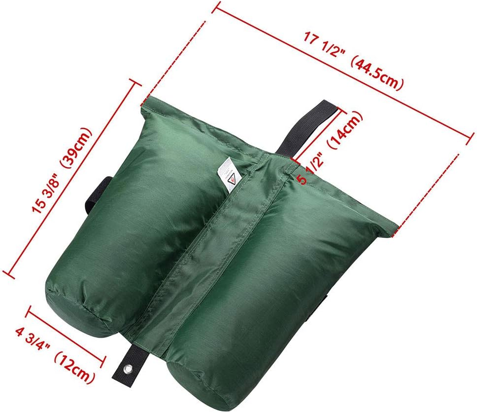 Yescom Weight Sand Bag Oxford + PU Coating with Grommet for Outdoor Pop Up Canopy Tent Gazebo Green (Pack of 4)