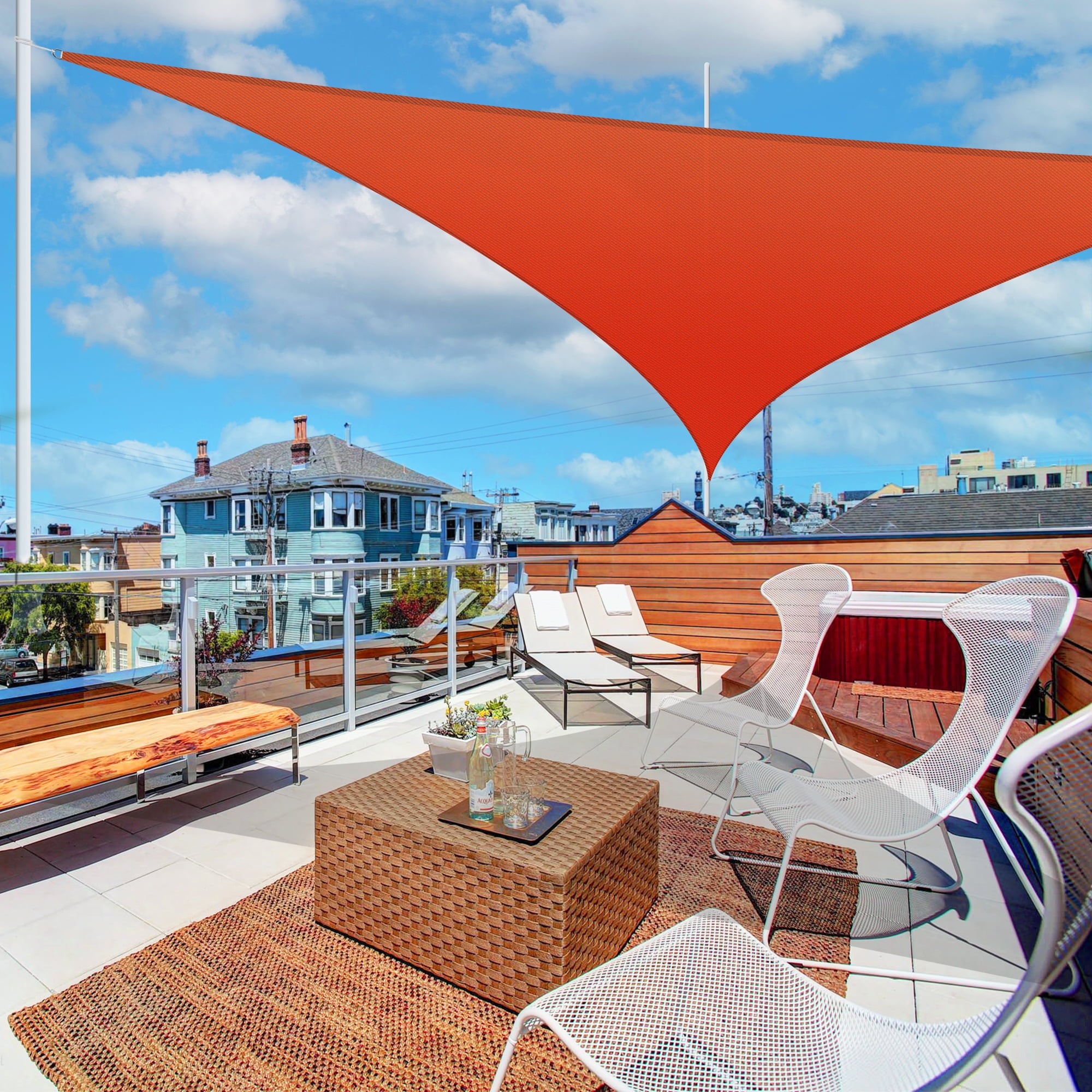Yescom 25FT Triangle Sun Shade Sail Canopy 97% UV Block Outdoor