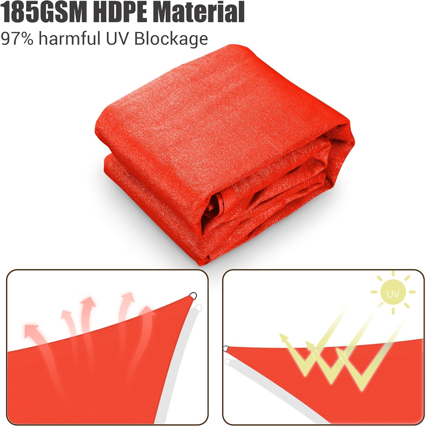 Yescom 28FT Triangle Sun Shade Sail Canopy 97% UV Block Outdoor