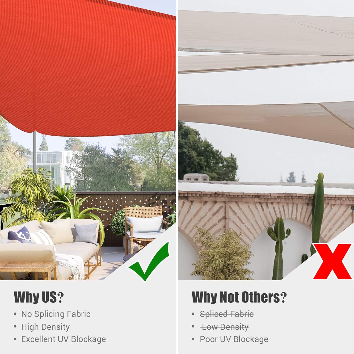 Yescom 28FT Triangle Sun Shade Sail Canopy 97% UV Block Outdoor
