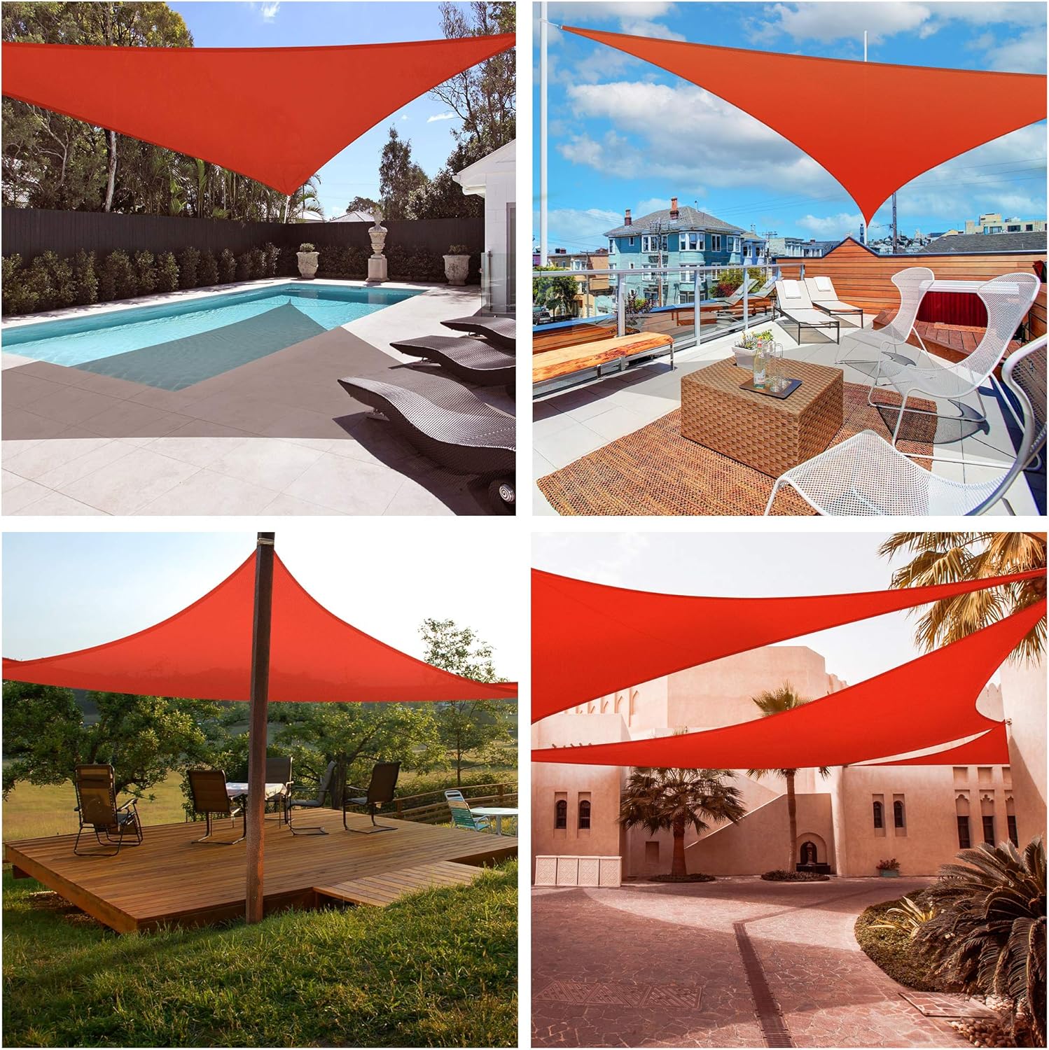 Yescom 28FT Triangle Sun Shade Sail Canopy 97% UV Block Outdoor