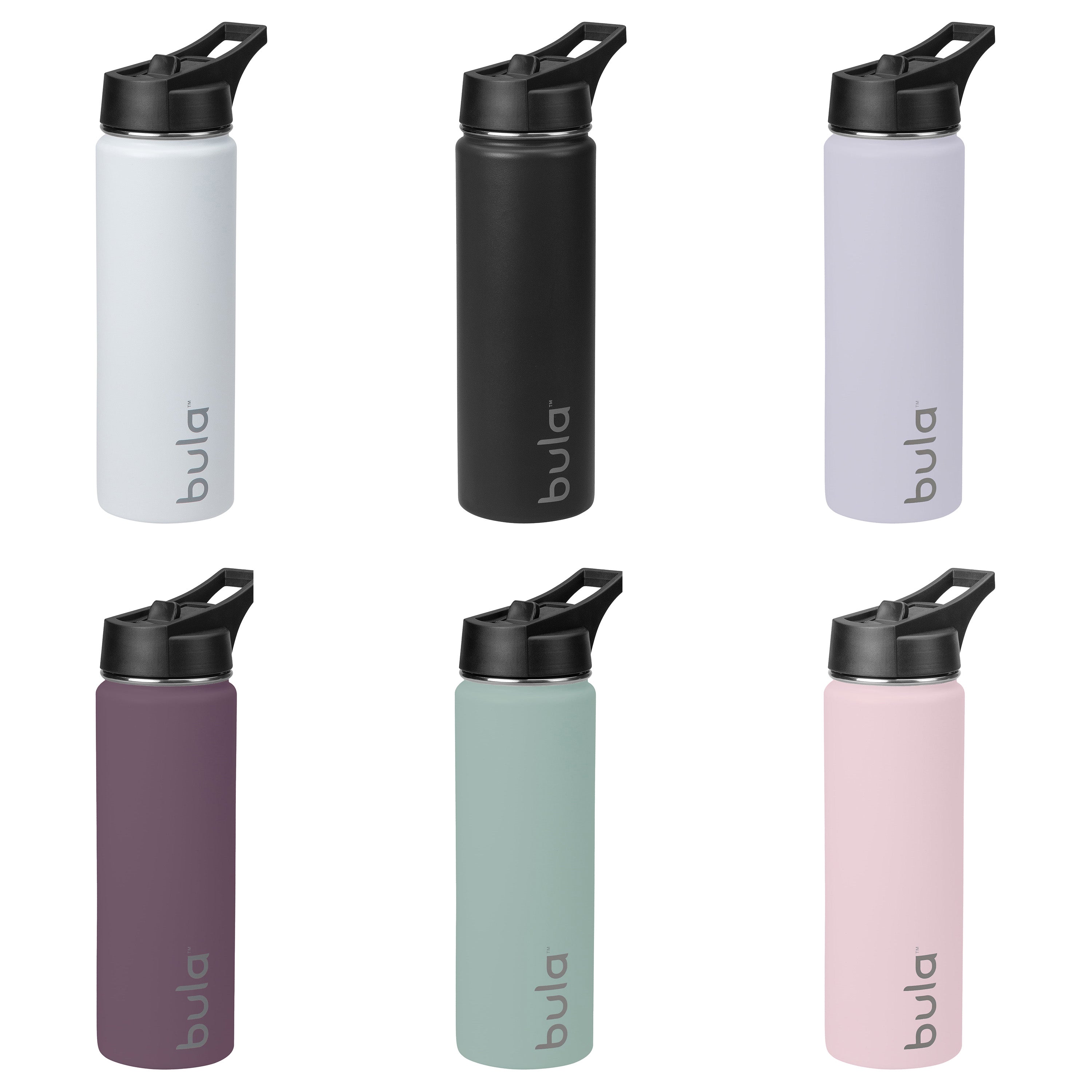Bula 22oz Slim Sport w/ Pop Up Straw Double Wall Stainless Steel Hydration Bottle, Cold 24 Hours