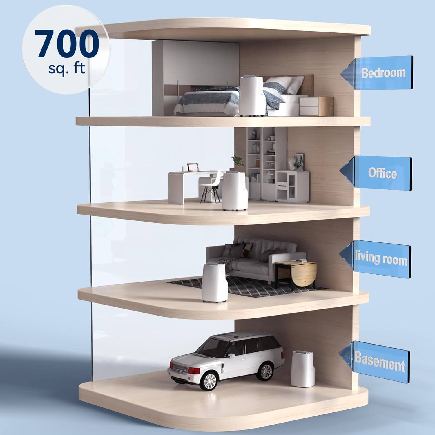 Air Choice 14000 BTU Portable Air Conditioner, 4-in-1 Air Conditioner Portable for Room Up to 700 Sq.Ft. with Remote, Auto Swing, Quiet AC Unit as Heater Dehumidifier Fan, 24H Timer, Window Kit, White 14,000 BTU(with Heat)