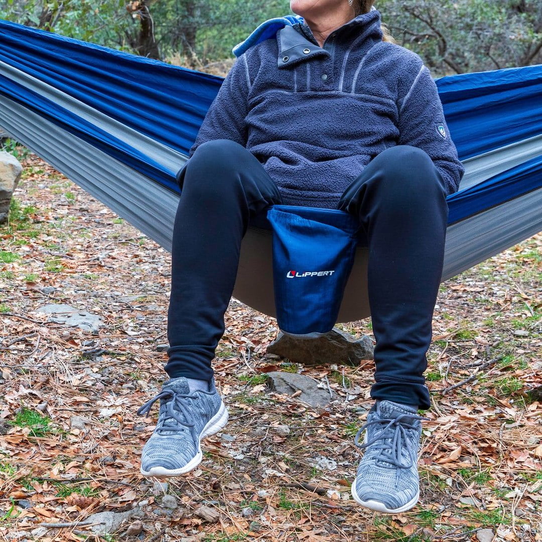 Lippert Portable Single Person Outdoor Camping Hammock Blue