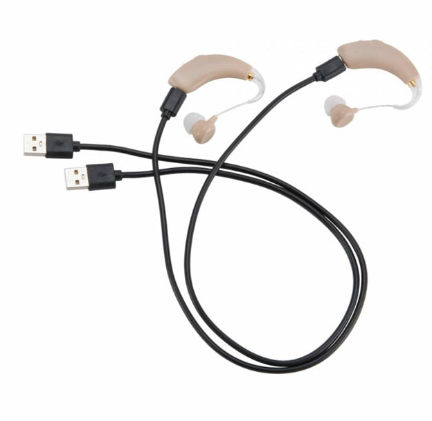 RCA 2-PK OTC Rechargeable Digital Behind-the-Ear Hearing Aids, Grey