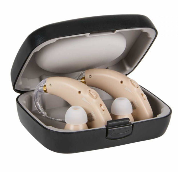 RCA 2-PK OTC Rechargeable Digital Behind-the-Ear Hearing Aids, Grey