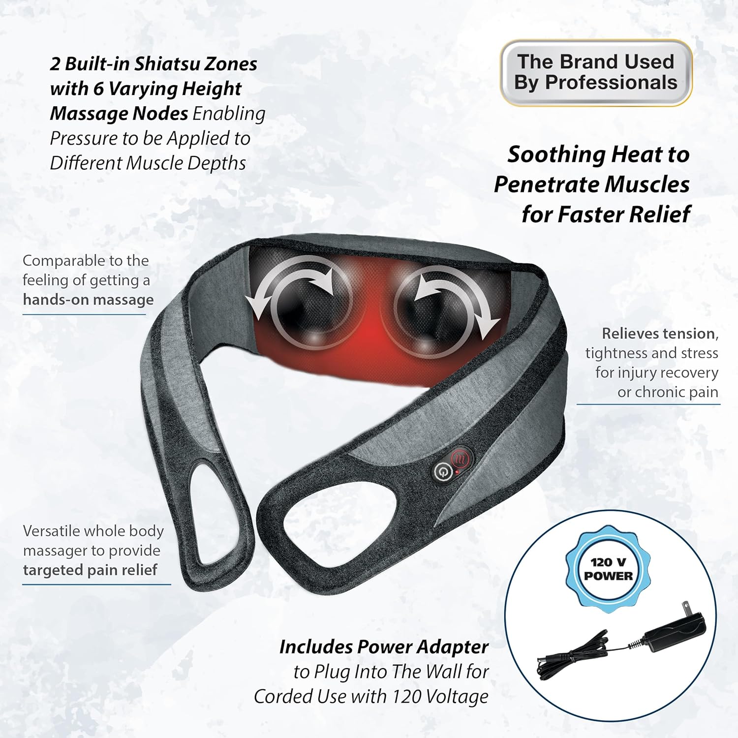 Wahl Body Massager Wrap with Heat & Shiatsu Massage Nodes, Soothing Pain Relief for Neck, Back, Shoulders, & Legs