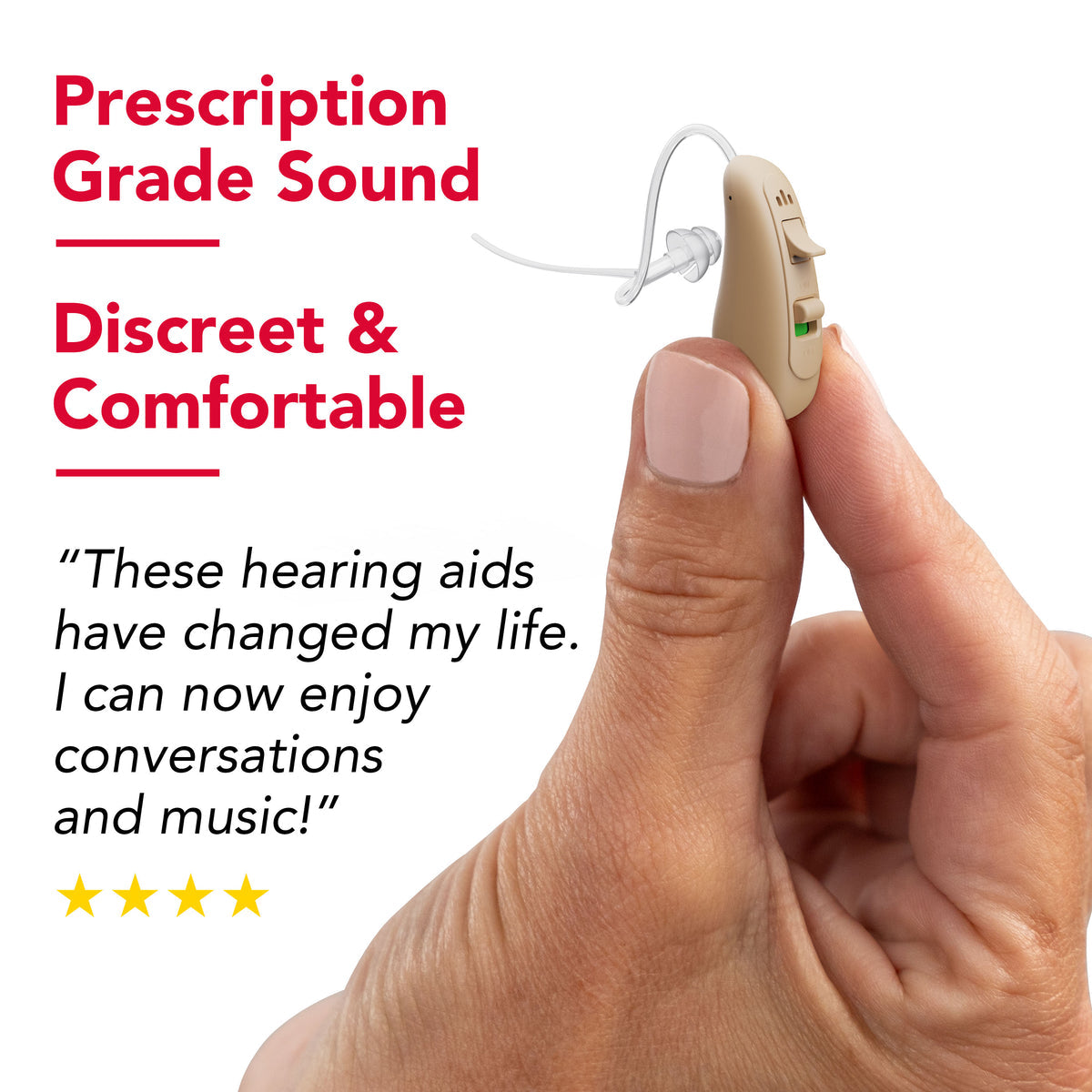 RCA 2-PK OTC Behind-the-Ear Hearing Aid with Rechargeable Stand