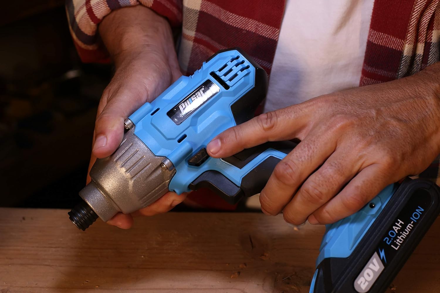 Pulsar 20V Cordless 2.0Ah Lithium-Ion Impact Driver with 0-2,200 RPM No-Load Speed & LED Spotlight, PT28120