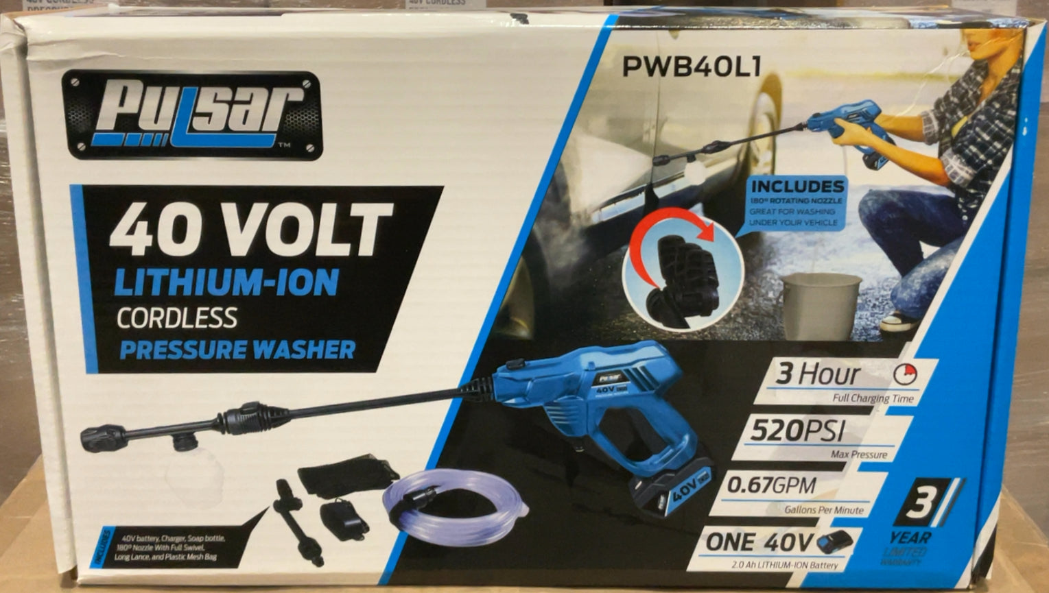 Pulsar 40V Lithium-Ion Battery Cordless Pressure Washer On-Site