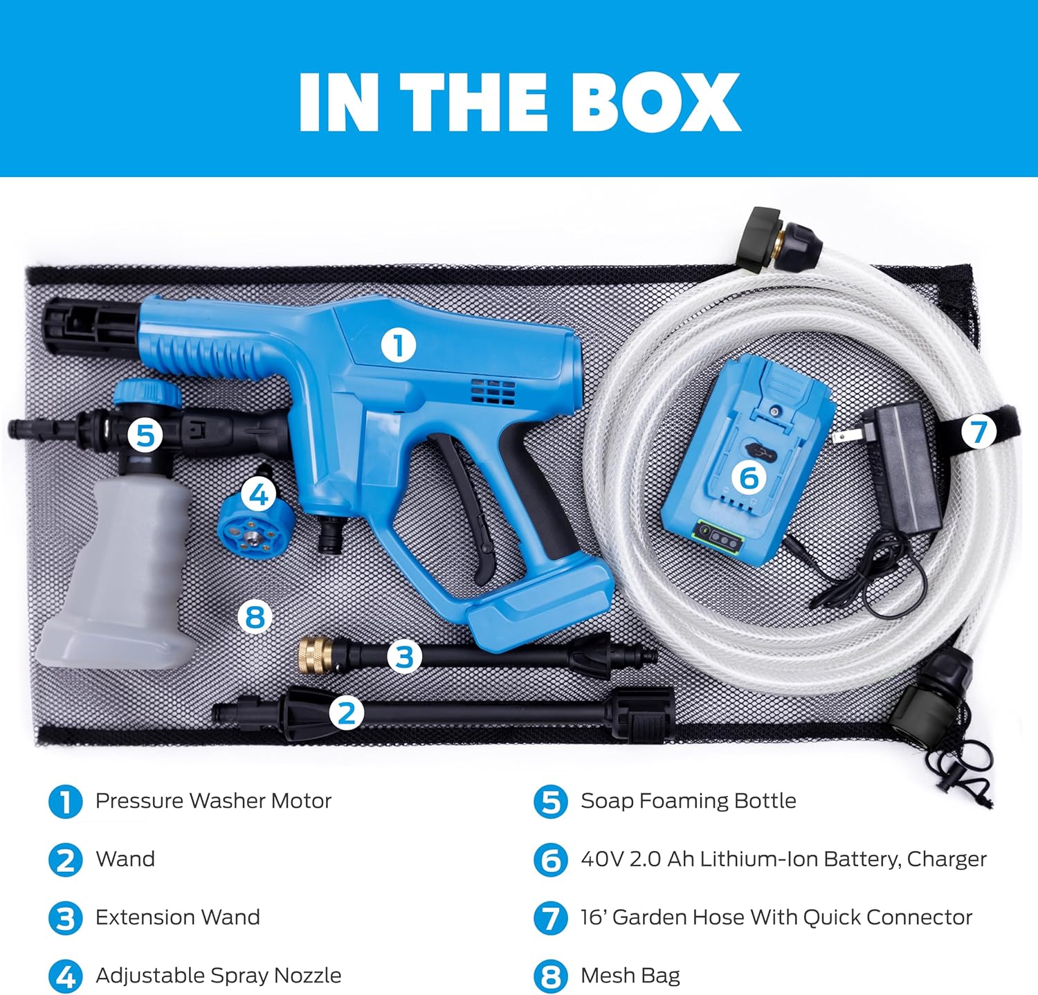 Pulsar 725 PSI 40v Cordless Pressure Washer with 5-in-1 Spray Nozzle