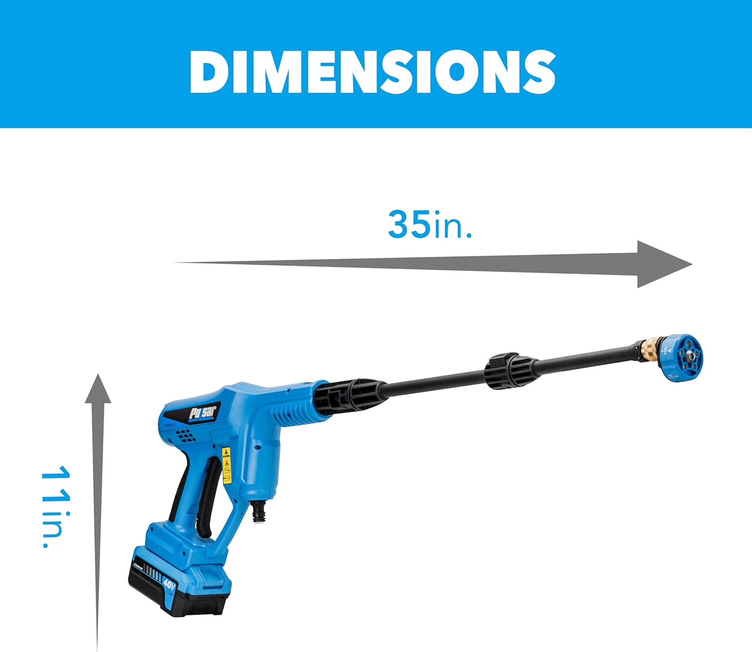 Pulsar 725 PSI 40v Cordless Pressure Washer with 5-in-1 Spray Nozzle