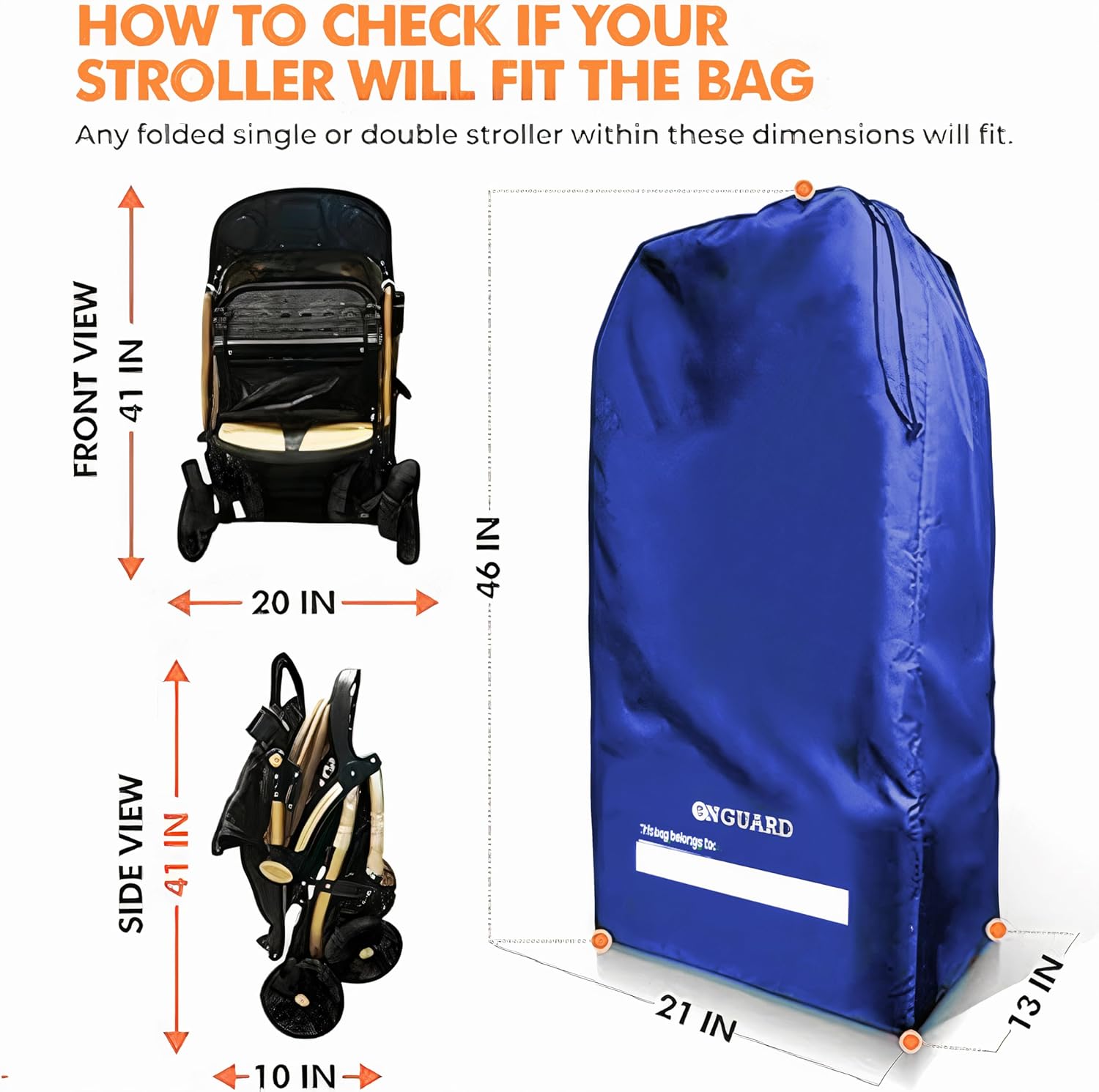 ONGUARD Waterproof Single and Double Stroller Bag for Airplane - Travel Stroller Cover for Air Travel and Storage - Gate Check Bag Backpack- Baby Airplane Essentials