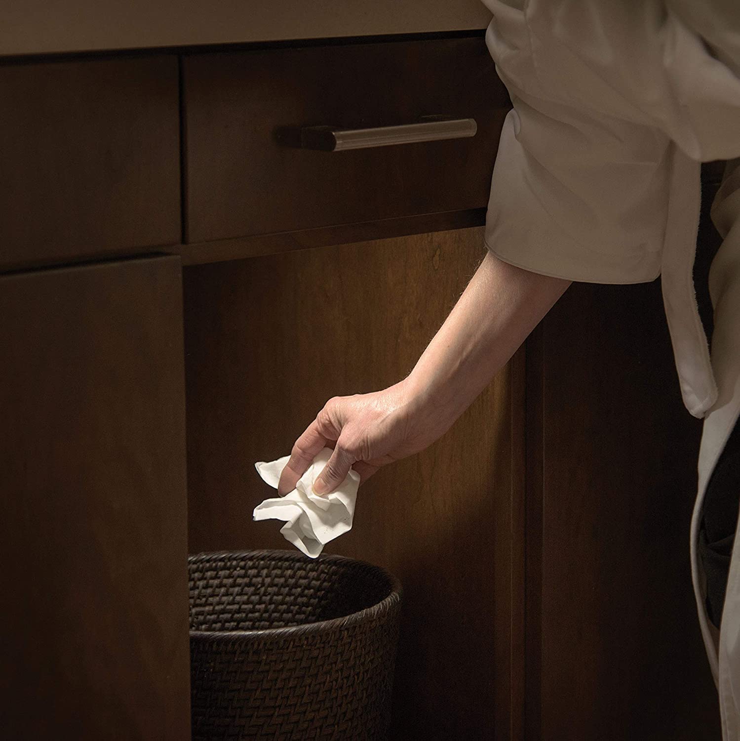 Indoor Battery Powered Motion Activated 30 Lumen LED Puck Light, White (2-Pack)