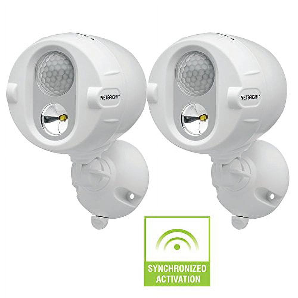 Mr Beams MBN342 Networked LED Wireless Motion Sensing Spotlight System with NetBright Technology, 200-Lumens, White, 2-Pack
