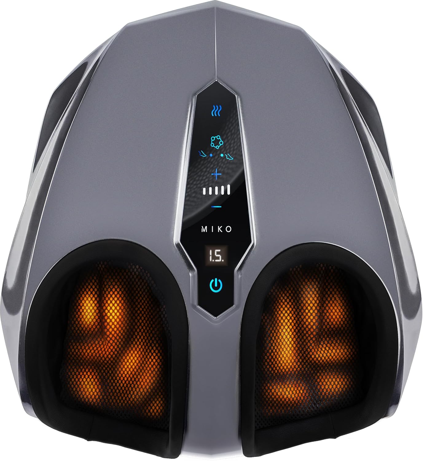 Miko Shiatsu Foot Massager with Heat Kneading and Rolling and Pressure Settings - 2 Wireless Remotes, Charcoal Gray