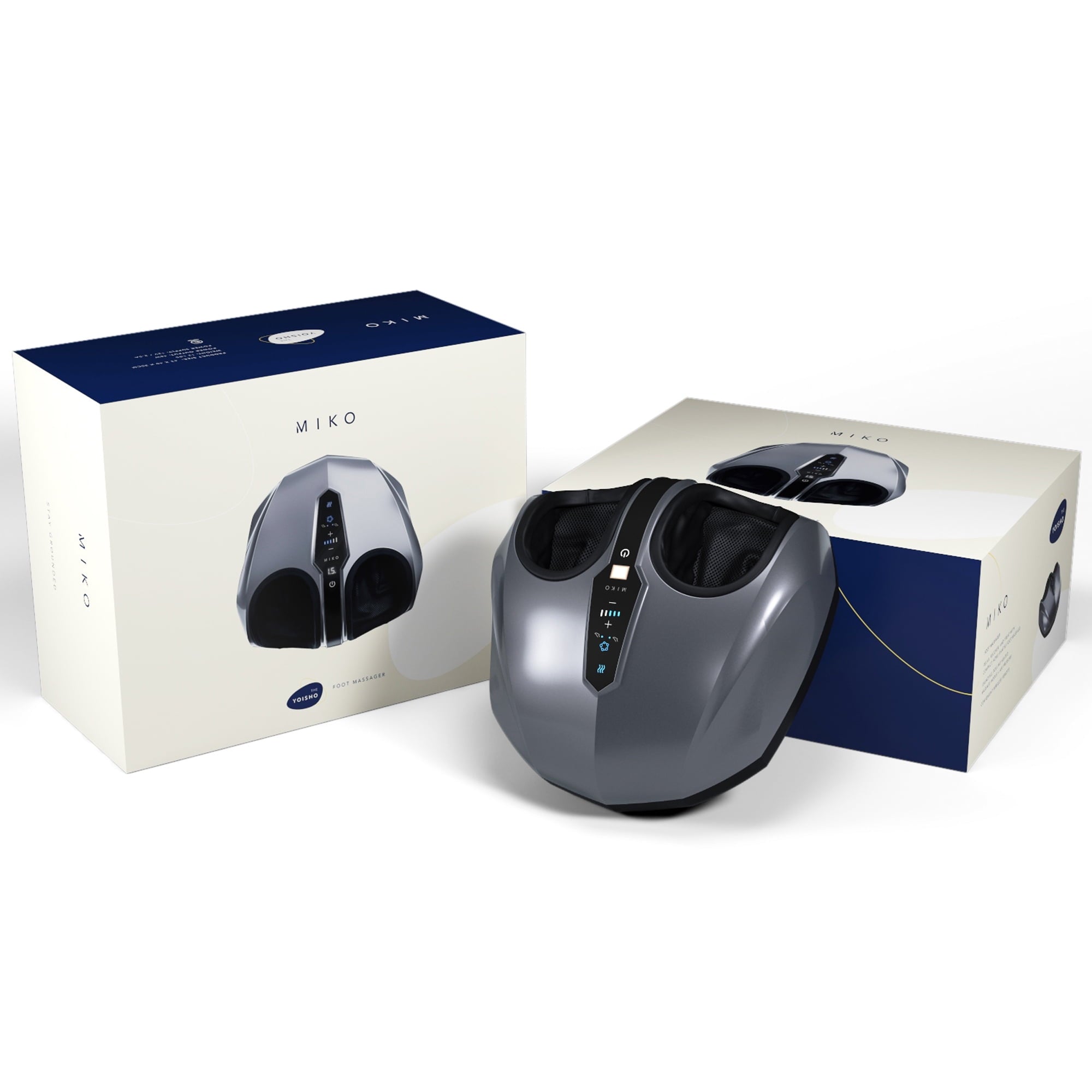 Miko Shiatsu Foot Massager with Heat Kneading and Rolling and Pressure Settings - 2 Wireless Remotes, Charcoal Gray