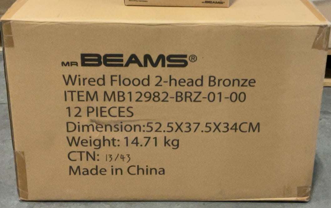 Mr Beams Wired Pro 2-Head Outdoor Motion Sensing LED Security Light, 2700 Lumens, Bronze