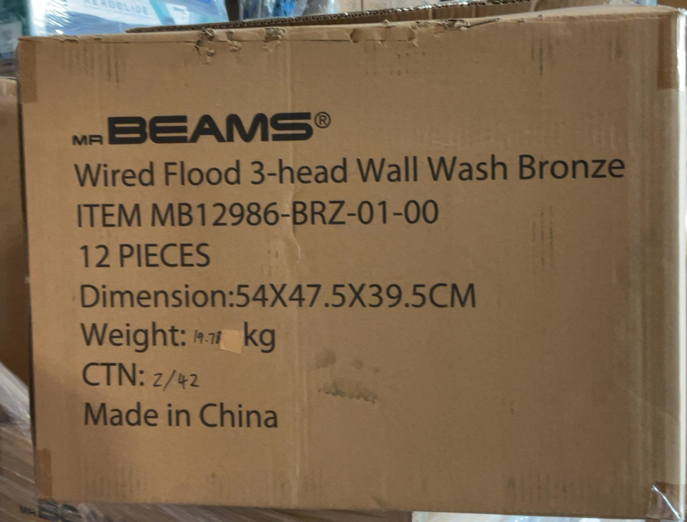 Beams Wired Floodlight - 3-Head Outdoor Motion Sensing LED Security Light, 4100 lumens with Cascading Wall Wash, 1-Pack, Bronze 1-Pack Bronze