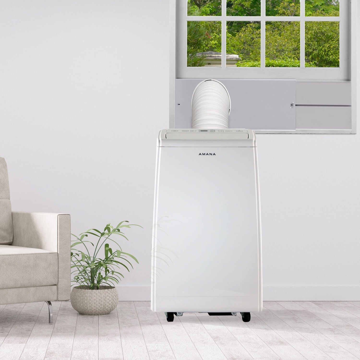 Amana 4500 BTU (7,000 BTU ASHRAE) 200 Sq ft 115V Portable Air Conditioner, White,