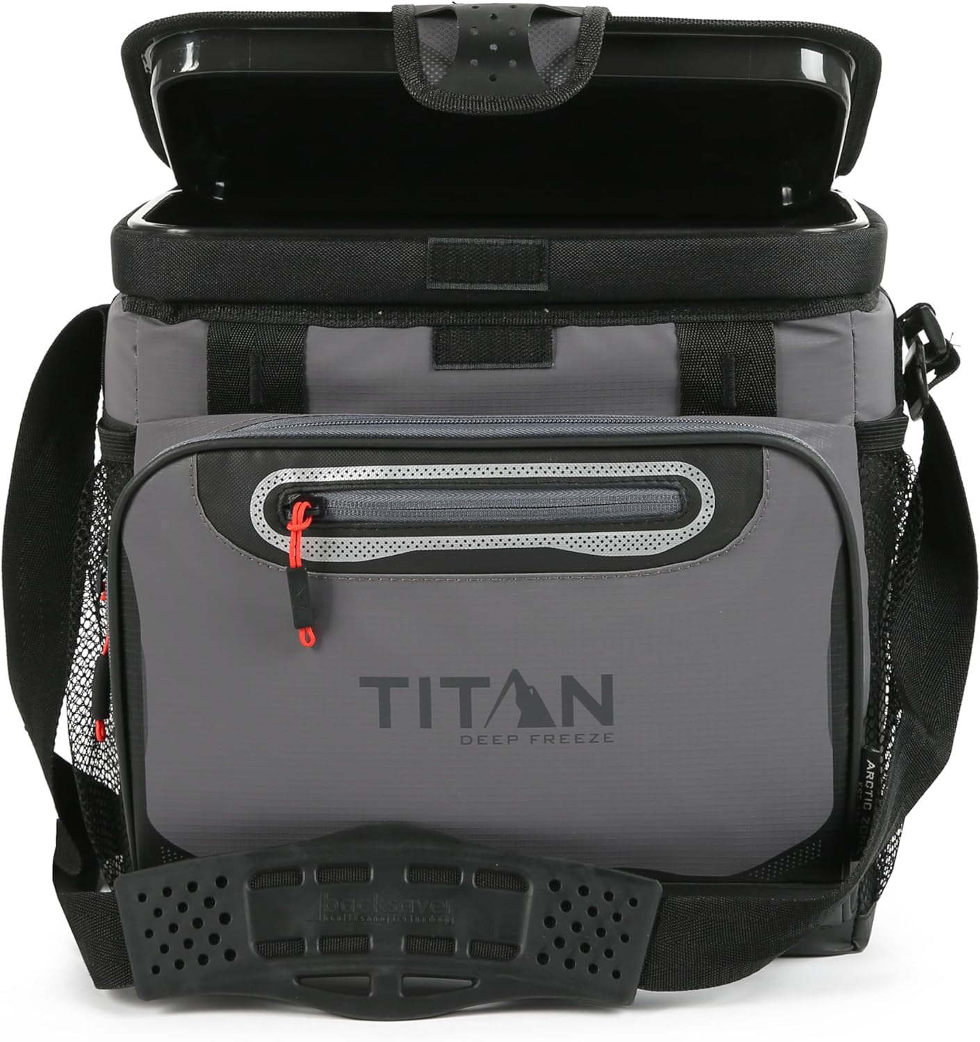 Titan by Arctic Zone 16 Can Zipperless Soft Cooler with HardBody Liner, Sharkskin Gray