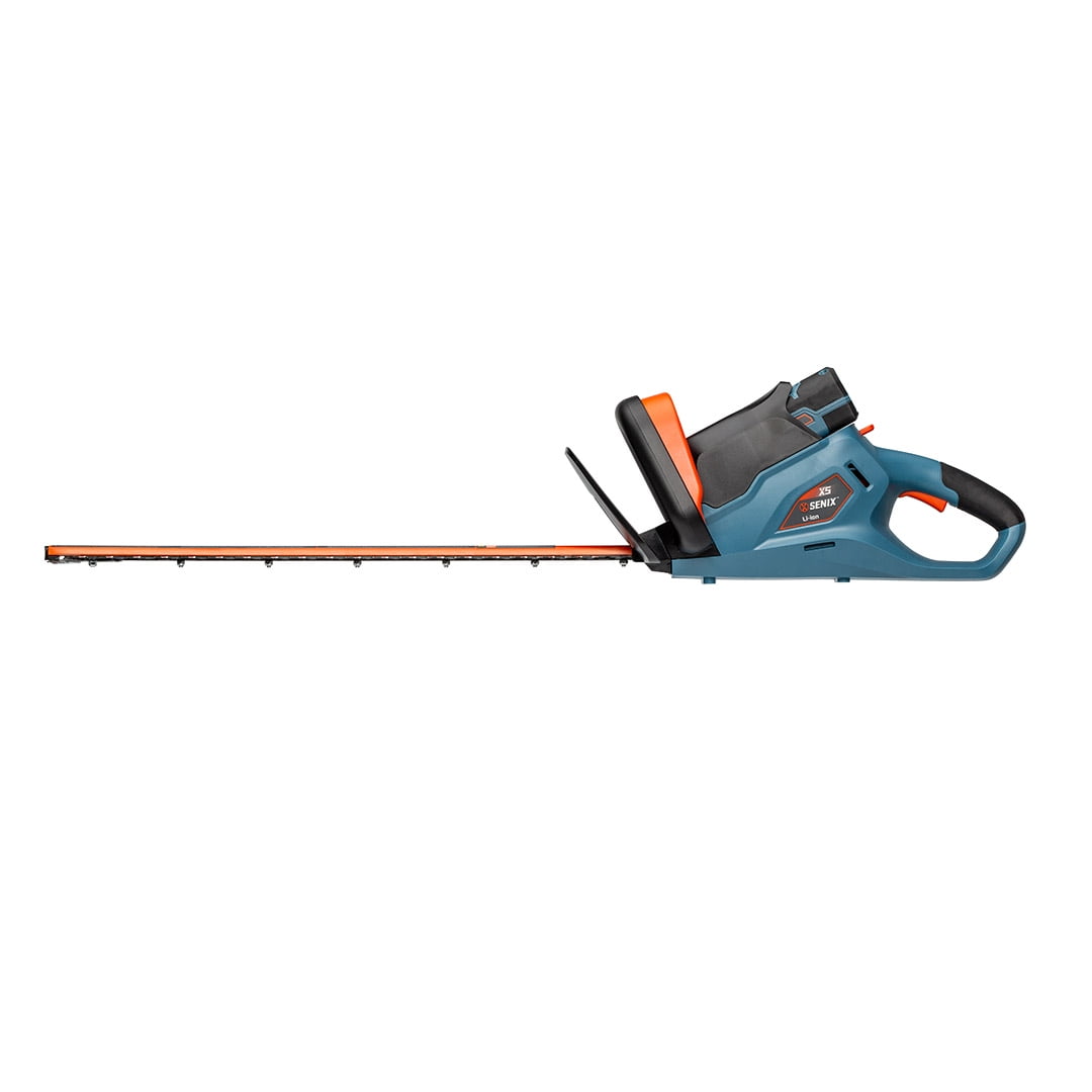 SENIX 58 Volt Max* 22-Inch Cordless Brushless Hedge Trimmer, Double-Sided Dual Action Blades, 2/3" Cutting Capacity (Battery and Charger Included) HTX5-M