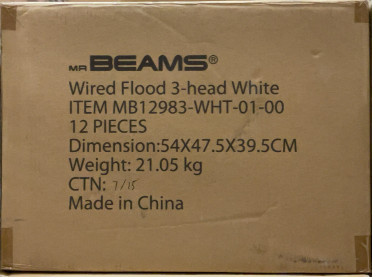 Mr Beams Wired Pro 3-Head Outdoor Motion Sensing LED Security Light, 3900 Lumens, White, 1-Pack