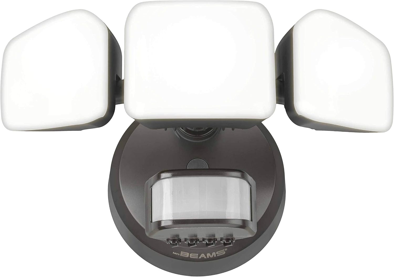 Mr Beams Wired Pro 3-Head Outdoor Motion Sensing LED Security Light, 3900 Lumens, Bronze
