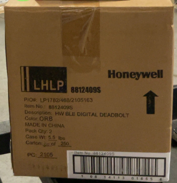 Honeywell Bluetooth Enabled Digital Deadbolt Door Lock With Keypad, Oil Rubbed Bronze