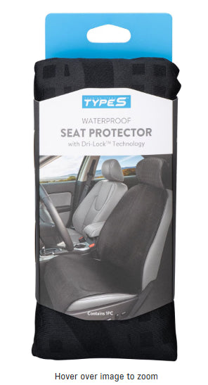 Type S Waterproof Seat Protector with Dri-Lock Technology, Black, 1PC