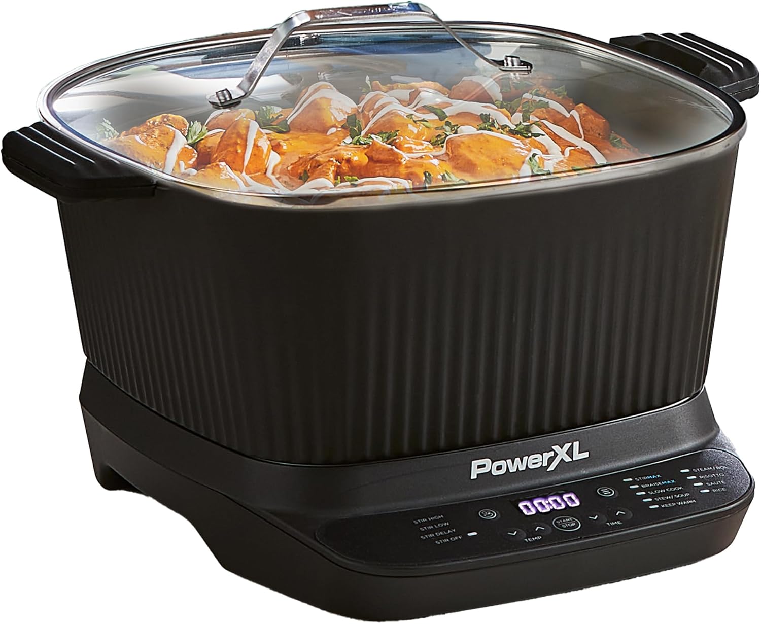 STIRMAX DELUXE 7.5 Quart Digital Multi-Cooker with Automatic Paddle to Stir and Shred, 9 in 1 programmable presets to Saut, Sear, and Brown Food Before Simmering  Accessories, Skillet, & Cookbook