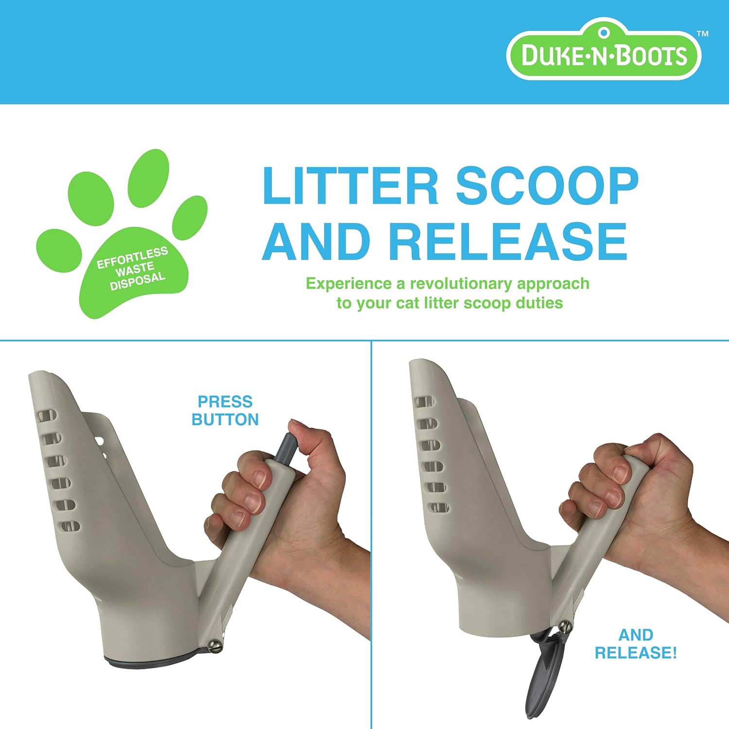Large Cat Litter Scoop, Patented Scoop and Release Design, Easy Clean Plastic Kitty Litter Scoop