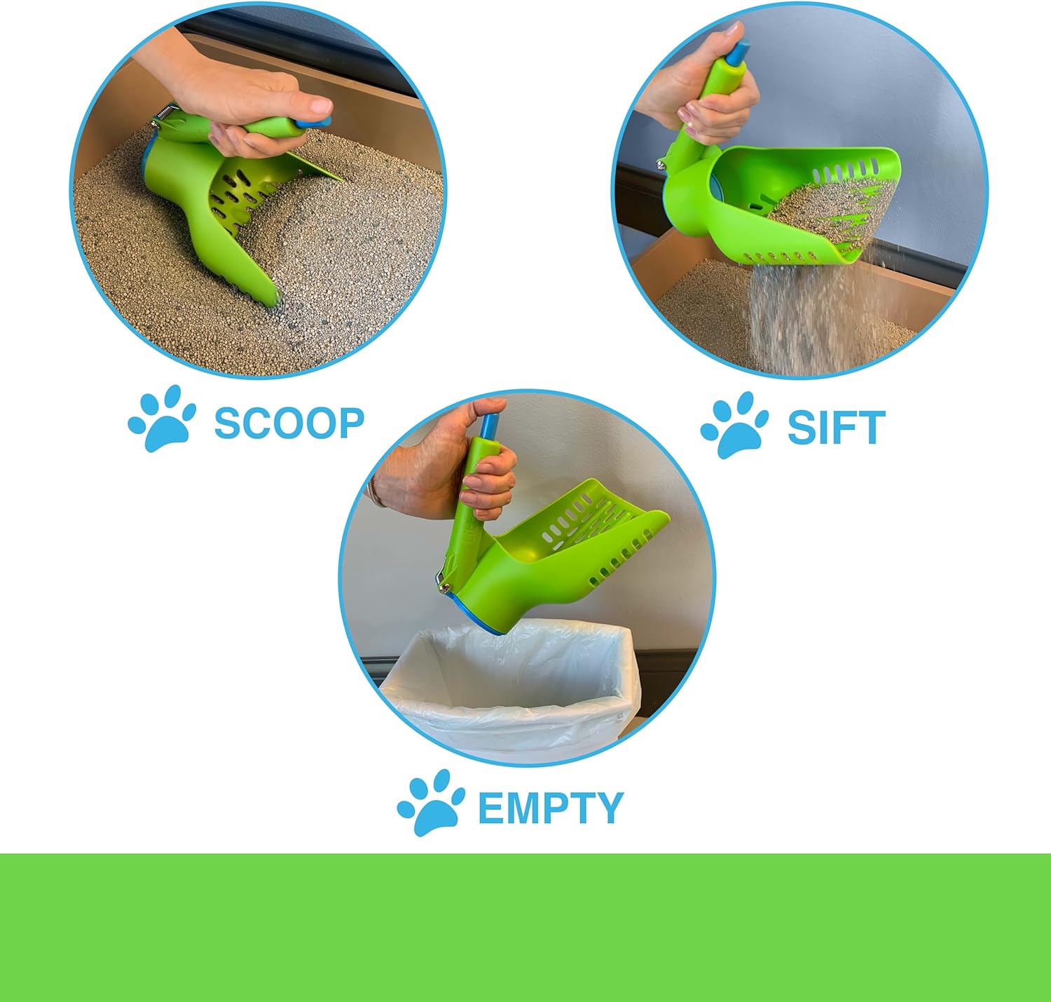 Large Cat Litter Scoop, Patented Scoop and Release Design, Easy Clean Plastic Kitty Litter Scoop
