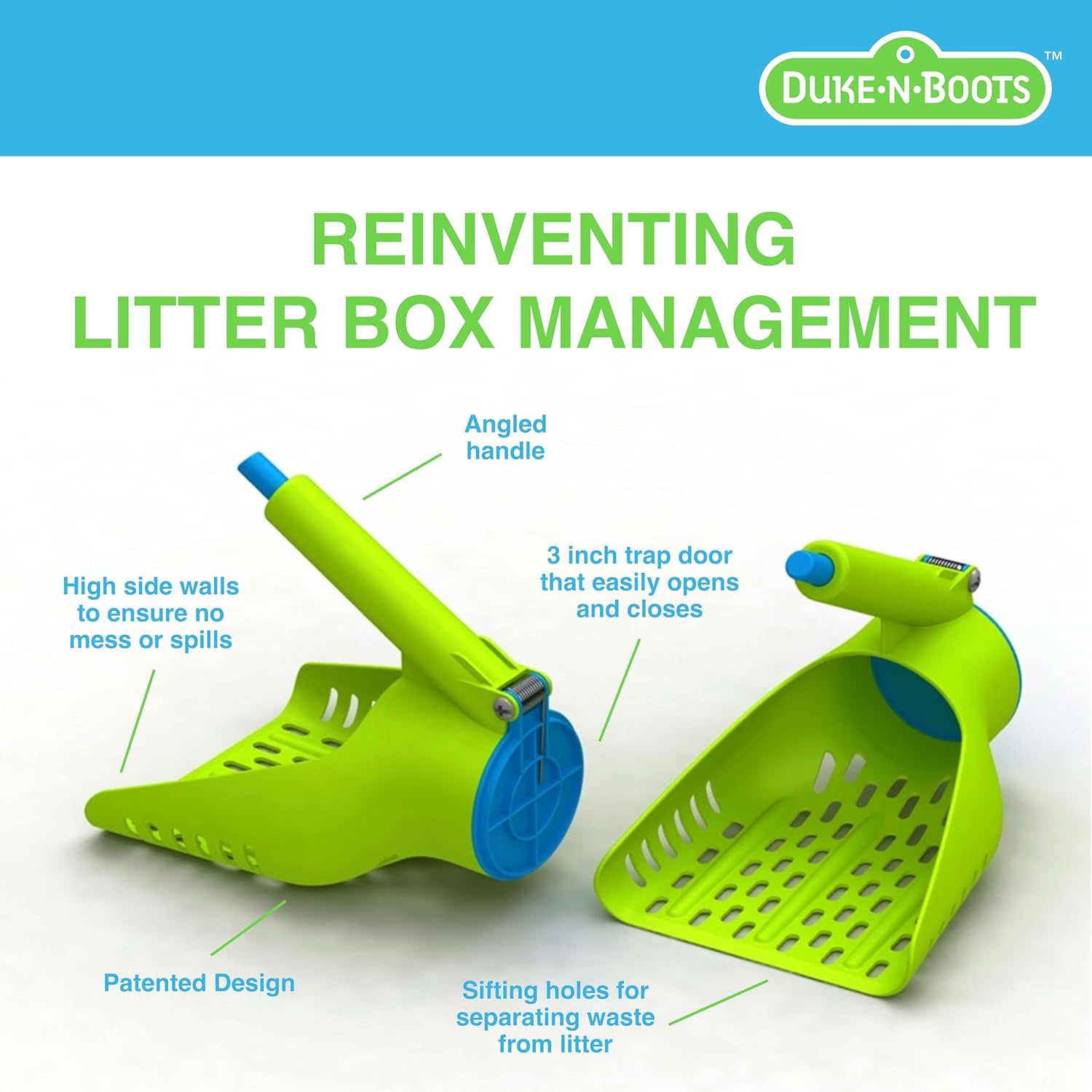 Large Cat Litter Scoop, Patented Scoop and Release Design, Easy Clean Plastic Kitty Litter Scoop