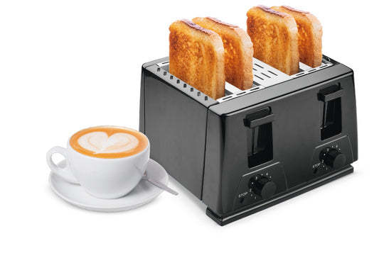 Lumme 4-Slice Toaster with Extra Wide Slots, Precise Browning Control & Reheat/Cancel Functions