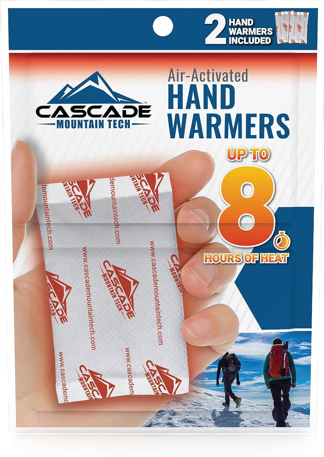 Cascade Mountain Tech Extra Long Lasting Air-Activated Hand Warmers Value Pack - Up to 8 Hours of Heat (40-Pack)