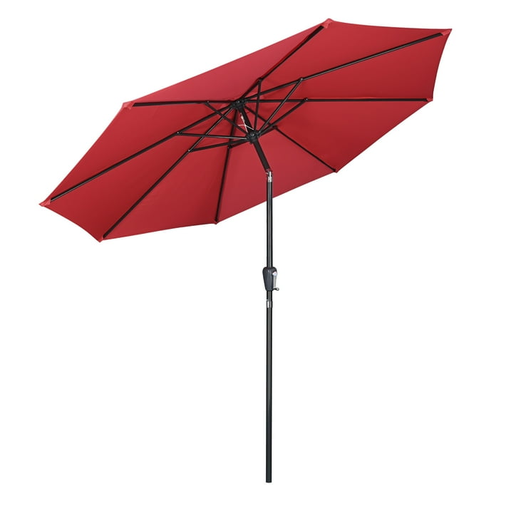 Yescom 10Ft UV50+ Aluminum Outdoor Table Patio Umbrella with Crank Tilt, Red