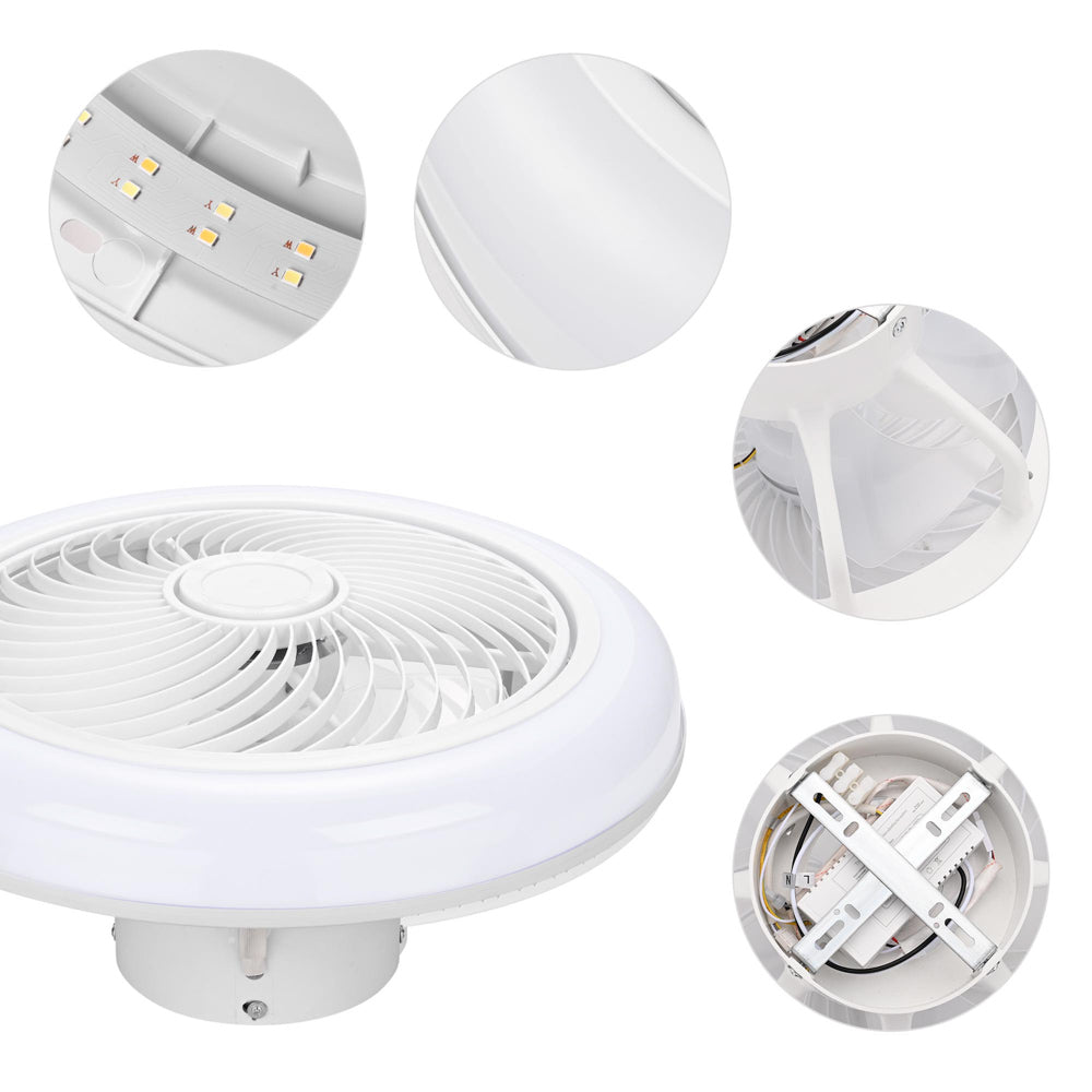 Yescom 18" Enclosed Ceiling Fan with Light Remote APP Control